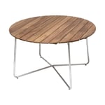Grythyttan Stålmöbler 9A matbord Teak-varmförzinkat stativ o120 cm
