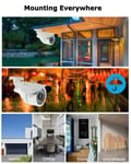 1080P OUTDOOR HOME SECURITY CAMERA SYSTEM NIGHTVISION CCTV WIRED 4CH 5MP DVR KIT