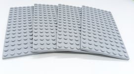 LEGO 8x16 LIGHT GREY x 4 Base Plate  8x16 STUDS (PINS)  Brand New