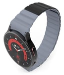 System-S Bracelet 20mm en Silicone Magnétique pour Samsung Galaxy Watch 5 4 Noir, noir/gris, Eine Grösse