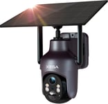 Solar Security Camera Wireless Outdoor CCTV 2.4Ghz, Battery Powered PTZ WiFi Cam