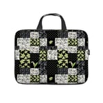Diving fabric,Neoprene,Sleeve Laptop Handle Bag Handbag Notebook Case Cover Vintage Lily Of The Valley Faux Patchwork Black,Classic Portable MacBook Laptop/Ultrabooks Case Bag Cover 12 inches