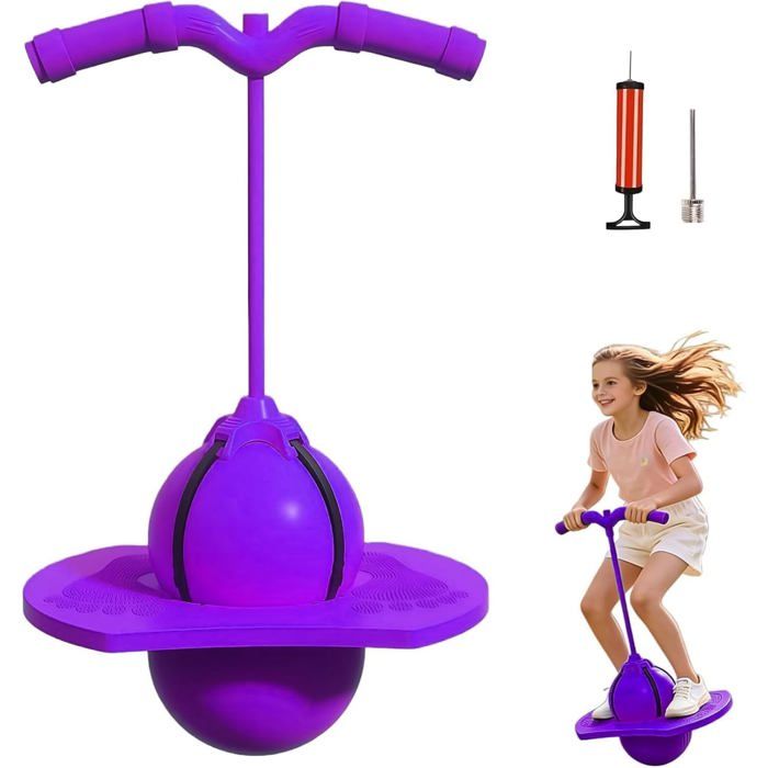 Ballon Sauteur Pogo Rose Avec Poignée – 2 En 1 – Pour Adultes Et Enfants – Intérieur Et Extérieur – Pompe Incluse
