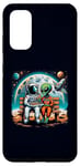 Galaxy S20 Astronaut & Alien Pizza Party Funny Sci-Fi Outer Space Case