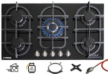 Phoenix PG-904 Gas Hob Gas Cooker 5 Lamps Glass Built IN Oven Propane/Gas