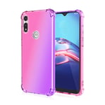 MISKQ case for Motorola Moto E 2020/Motorola Moto E7, Phone Cover Shockproof, Rreinforced Corner, Silicone soft anti-fall TPU mobile phone case(Pink/purple)