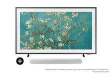 Samsung 2023 50” The Frame QLED 4K HDR Smart TV with S61B S-Series Lifestyle Soundbar in White (F-50LS03B61B)