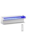 Uniprodo Vattenfall till pool - 30 cm LED-belysning Blå / vit Öppet vattenutlopp
