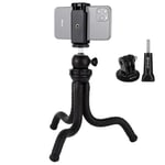 XIAODUAN-professional - Mini Octopus Flexible Tripod Holder with Ball Head & Phone Clamp + Tripod Mount Adapter & Long Screw for SLR Cameras, GoPro, Cellphone, Size: 30cmx5cm