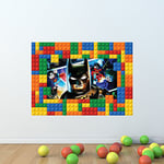 Batman Superman Lego Bricks Full Multi Colour Wall Art Sticker Decal Mural Children's Superhero Transfer Graphic Print
