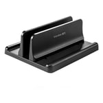 Vertikal Laptop Stativ, Justerbart Laptop Stativ, Vertikal 3 i 1 Laptop Stativ, Platsbesparande för MacBook, Notebook, iPad, Bärbara datorer upp till 17,3 tum, Svart