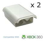 x 2 Xbox 360 Controller Battery Cover Case Shell Pack - Grey