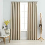 vidaXL Blackout Curtains with Hooks 2 pcs Beige 140x245 cm Home Room Curtain