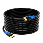 Câble HDMI 4K/60HZ 15m (HDMI 2.0, 18 Gbit/s) Connecteurs Plaqués or Ultra Haut Débit, Retour Audio Ethernet, Compatible avec Blu - Ray, Playstation, Ordinateur Portable, PS34/5, PC, HDTV