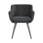 Chalet&jardin - Chaise-fauteuil Amadora en résine tressée - pieds en aluminium - Anthracite