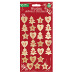 Wooden Advent 27pk Stickers Christmas Countdown Calendar Numbers Decor G4076 UK