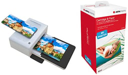 KODAK PD460 - Imprimante Photo 10x15 cm - Bluetooth & Docking - Blanc & Noir & Agfaphoto Cartouche et Papier 80 Photos Format 10 x 15 cm AMOC Compatible AGFA Photo Realipix Moments Blanc
