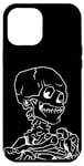Coque pour iPhone 15 Plus Van Gogh Line Art, Tête de squelette