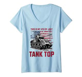 Womens This is My 4th of July Tank Top M4 Sherman Funny World War 2 V-Neck T-Shirt