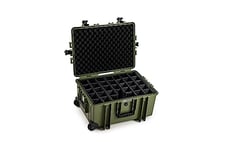 B&W Outdoor Transport Case Type 6800 Bronze Green with Variable Compartments, Trolley Suitcase, Ideal for Touring, Waterproof according to IP67 Certification, Dustproof, Shatterproof and