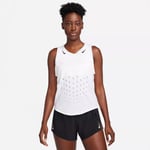 Nike Dri-FIT Advanced Aeroswift Singlet Dam Stl. L - Vit, lätt och snabbtorkande löparlinne för optimal komfort