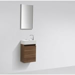 Meuble lave-main salle de bain design siena largeur 40 cm noyer - Marron
