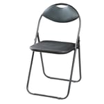 Chaise pliante, Domino, Master Grill&Party, chaise de jardin, métal, cuir écologique, noir, JCD1805UC
