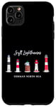 Coque pour iPhone 11 Pro Max Sylter Phares allemands de la mer du Nord dessin à la main