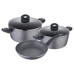 Bergner Q2921 Set of 5 Forged Aluminium Induction Cookware Set, Orion, Grey