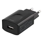 USB Lader for stikkontakt - 1xUSB 2400mA (Svart)