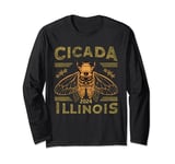 Illinois 2024 Cicada Invasion Insect Bug Infestation Cicadas Long Sleeve T-Shirt