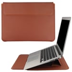 HoYiXi 15.4 Inch Laptop Sleeve Case PU Leather Case Compatible with MacBook Pro 16 2021 & 2019 A2141 / 15.4'' MacBook Pro 15 (A1990 A1707 A1398) / 15'' Surface Laptop 3 Notebook, Sleeve Pouch Brown