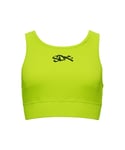 Superdry Womens Limited Edition Sdx Sports Crop Top - Green Cotton - Size Small/Medium