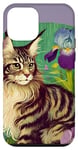 Coque pour iPhone 12 mini Violet Irses Tabby Maine Coon Cute Maine Coons
