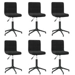 vidaXL 3087675 Swivel Dining Chairs 6 pcs Black Velvet (334426×3)