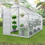 [en.casa] - Serre de jardin Oisterwijk à porte coulissante en polycarbonate 5,89 m²
