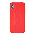 Ruthlessliu New For iPhone X/XS Carbon Fiber Texture TPU Anti-slip Soft Protective Back Cover Case(Black) (Color : Red)