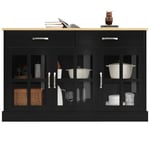 Modernt bufféskåp - 2 lådor, 3 dörrar - MDF - Svart