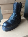 Dr Martens AXXEL Black Milled Nappa Leather Platform Boots Size UK 3 New
