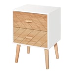 Nordic Style Scandinavian Bedside Table Drawers Cabinet Solid Wood