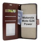 Crazy Horse Wallet Motorola Moto G24 Power (Brun)