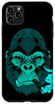 Coque pour iPhone 11 Pro Max Cigar Smoking Mean Light Blue Gorilla pour les soirées entre hommes