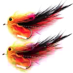 2 st Nya Öring Steelhead Lax Gädda Streamer Fluga för Flugfisket Flugor Storlek 4 Krok