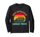 Garbage Truck Easily Distracted By Garbage Trucks For Boys Long Sleeve T-Shirt
