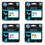 HP Original 912 Black Cyan Magenta Yellow Ink Cartridges For OfficeJet 8015