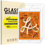 [2 Pack] XunyLyee Screen Protector for iPad Mini 5 2019, [2.5D Round Edges] Tempered Glass Film for iPad Mini 5 and iPad Mini 4 [Easy Installation]