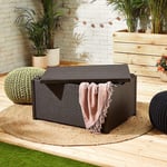 Allibert by Keter Arica Brown Rattan Effect Outdoor Storage Box Table