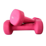 Ab. Neoprene Dumbbells of 2Kg (4.4LB) Includes 2 Dumbbells of 1Kg (2.2LB) | Pink | Material : Iron with Neoprene coat | Exercise and Fitness Weights for Women and Men at Home/Gym