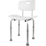 Chaise de douche siège de douche ergonomique hauteur réglable pieds antidérapants charge max. 150 Kg alu HDPE 512670-83.5cm blanc