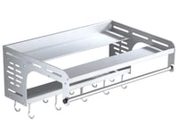 Microwave Shelf Silver Kitchen Shelves Wall Mounted Space Aluminum Microwave Wall Brackets, L 21.7" x W 15.4" H 8.27"